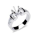 Eufemia 14k White Diamond Ring (12 Princesses = .78)