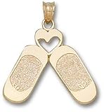 Dance Slippers W/ Heart Charm/Pendant -14K/10K, Stainless Steel or Gold Plated