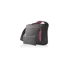 Belkin F8N076-SGF-DL 15-Inch Energy Collection Messenger Bag (Gray/Flamingo Pink)