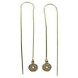 14K Yellow Gold Circle CZ Threader Earrings