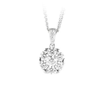 Click here for Round Diamond Necklace - White Gold prices