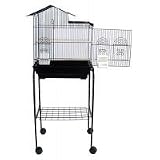 Brand New Bird Cage Vila Top 18x14x46 With Stand On Wheels,BLK
