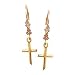 Authentic Beautiful! Yellow-gold Black Hills Gold Two Leaf-Cross Earrings