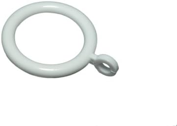 WHITE PLASTIC CURTAIN POLE ROD RINGS 28MM ID 40MM OD PACK OF 48