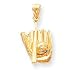14k Polished 3-Dimensional Glove Bat Ball Baseball Pendant