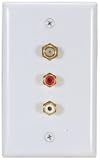 RCA Wall Plate with F Connector & 2 RCA Jacks