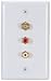 RCA Wall Plate with F Connector & 2 RCA Jacks