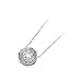 Stunning! 14k White-gold Pendant/necklace with One 03.50MM=(1/16 CT) Very good Round Faceted Lab Created Moissanite Jewel.