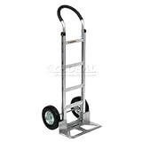 Buy Aluminum Hand Truck Curved Handle with 10 Semi-Pneumatic Wheels