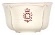 Ceramic Pottery Cereal Bowl With Crimson Red Crest Design 5.5"D Set / 2