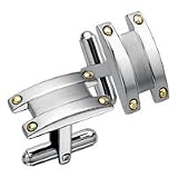  : Men's Stainless Steel & 18kt. Gold Venice Cuff Links