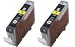 Free D@J solar calculator + 2-pk Canon CLI-8 yellow Compatible Inkjet Cartridges W/ Chip