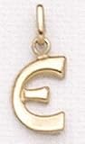 14kt Solid Yellow Gold Initial E Charm - LET150E