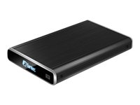 FANTEC MD-26U3 USB 3.0 750GB 6,35cm 2,5Zoll Externe Super Speed Festplatte Inkl. Kunstleder Etui Schwarzes gebuerstetes Aluminium