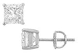 14K White Gold : Princess Cubic Zirconia Stud Earrings â? 5.00 CT. TGW.
