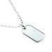 Sterling Silver Dog Tag Pendant Medium with 30