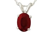 2.00 Carat 8X6mm All-Natural Genuine Oval Ruby Pendant Set in 14k White Gold