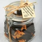Kilner Jar filled with Cocoa Loco Organic Fairtrade chocolate mango