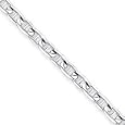 14k White Gold 5.25mm Concave Anchor Chain - 24 Inch - Lobster Claw