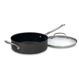 Cuisinart Chefs Classic Nonstick Hard-Anodized 3-1/2-Quart Saute Pan with Helper Handle and Lid