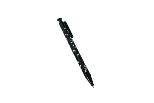 Music Themed Ball Point Pen - Black Musical Notes Design