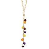 14K Multi-color Heart Gemstones Necklace - 18 Inch - Lobster Claw