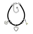Enamel Softball and Bat - Black Peace Love Charm Bracelet [Jewelry]