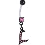 Black Anodized Pink Jeweled Initial Belly Ring-Letter L