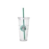Starbucks 20 Ounce Clear Insulated Tumbler(green Straw)