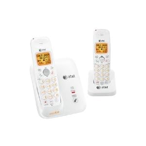 AT;T EL51209 DECT 6.0 Cordless Phone, White/Grey, 2 Handsets