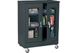 Clear View Mobile Storage Cabinet Assembled 46 X 24 X 48 Black