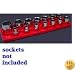 1/2 In Drive Shallow Socket Organizer w/ Magnetic Base 14 Hole - Rocket Red