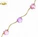 14k Yellow 8 mm Flower Purple and Pink Crystal Necklace - Choice 16-inch