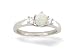 Jewelry : 14K White Gold Genuine Round Opal and Diamond 3-Stone Ring