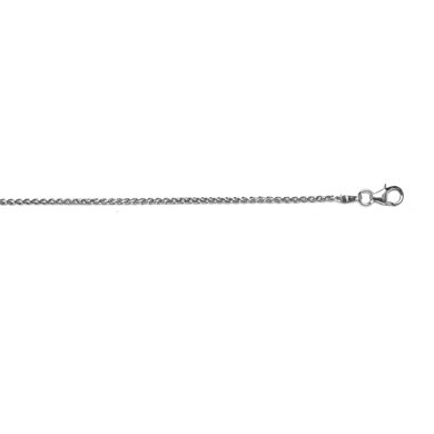 18k White Gold 1.7mm Solid Wheat Chain Necklace - 20 Inch - JewelryWeb