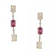 14KT Gold Drop Earrings - Opal Pink Tourmaline Diamond