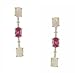 14KT Gold Drop Earrings - Opal Pink Tourmaline Diamond