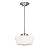 World Imports Lighting 9009-02 Luray 1-Light Drop Down Pendant, Opal Glass with Satin Nickel Finish