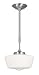 World Imports Lighting 9009-02 Luray 1-Light Drop Down Pendant, Opal Glass with Satin Nickel Finish