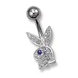 Playboy bunny belly button ring in Blue