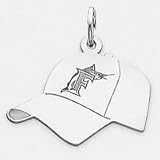 Pack of 4 MLB Florida Marlins Glass Baseball Hat Christmas Ornaments