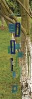 Blue Clear Glass Wind Chime Mobile Indoor Outdoor