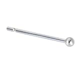 Solid 14KT White Gold BALL Nose Stud Ring