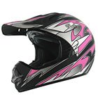 Vega Adult Motocross Helmets Dirt Bike Helmet ATV Mojave Flat Pink Graphics