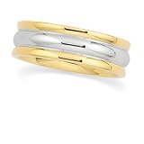 Platinum and 18K Yellow Gold Comfort Fit Wedding Band For Men and Women - Sizes 5 - 12.5