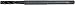 WIDIA GTDVTSFT-TC5421 VariTap VTSFT-TC HP Tap, Semi Bottom Chamfer, Right Hand Cut, 3 Flutes, 8-32, HSS-E, Oxide Coating