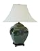 Asian Décor - 34 Chinese Celadon Glaze Ceramic Oriental Lamp w/ Lion Ring Medallions - JCO-X543