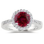 0.20 Cts Diamond & 1.29 Cts Ruby Ring in Platinum