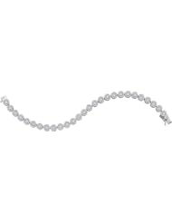 4.00ctw 7" 6mm (1/4") Diamond Flower Bracelet 14K White Gold