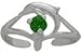 10K White Gold Created Emerald Dolphin Toe Ring